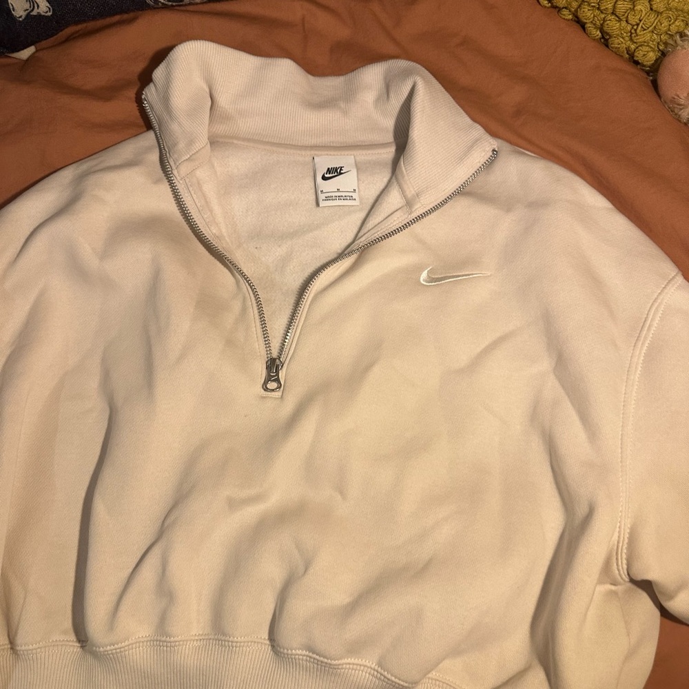 Nike Beige Quarter-Zip Pullover